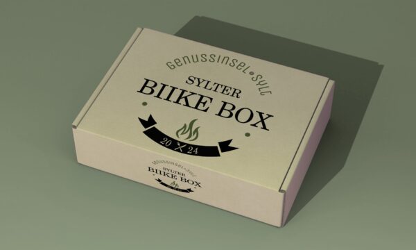 Biike-Box auf grünem Hintergrund.