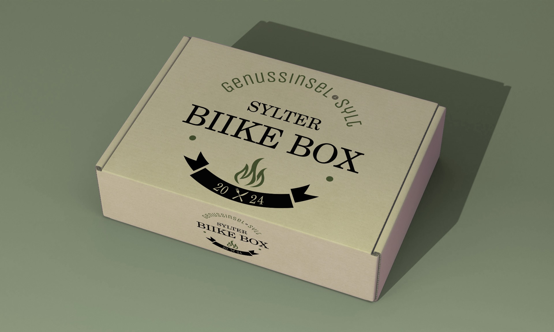 Biike-Box auf grünem Hintergrund.